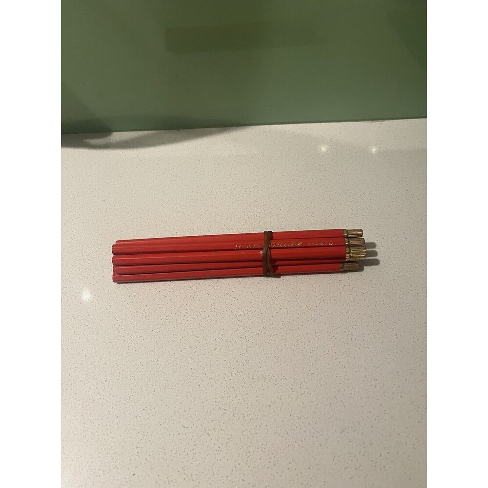 9 - Vintage Dixon Thinex Color Pencils, One Dozen, Carmine Red #370 Usa